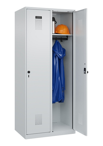 C+P Spind Evolo PLUS, 2 Abteile, 1850x800x500mm, 7035/7035, Verschluss Drehriegel, Ablageböden 2, 049000-22 S10013