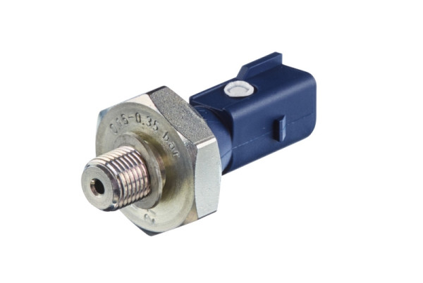 HELLA Öldruckschalter, 12V, 1-polig, Steckergehäuseform: oval, Öffner, Farbe: blau, 6ZL 008 280-041