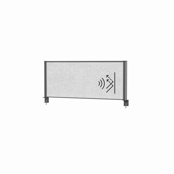 MAUL Tisch-Trennwand MAULconnecto 120x50 cm Akustik hell, anthraziter Rahmen, 9752289