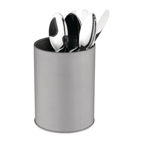 Olympia galvanisierter Besteckbecher grau, 15 x 11 cm, CR971