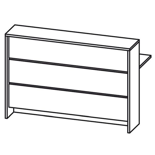Deskin Thekenelement ELINUS, Dekor anthrazit, B 1600 x T 780 x H 1085 mm, 277753