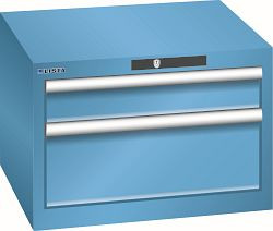 LISTA Schubladenschrank 27x27E (BxTxH) 564x572x383mm KEY Lock, Lichtblau, 2 Schubladen, Fronthöhen: 100 - 200 mm, 78.467.010