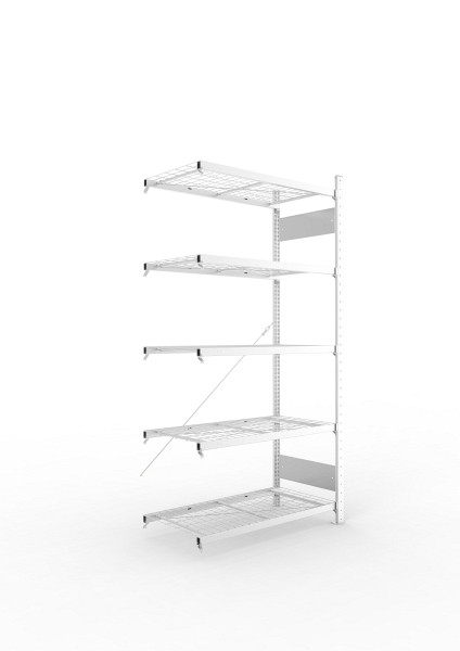 Meta S3 150 CLIP Drahtgitterfachbodenregal, Anbauregal 2000 x 1000 x 500 vzk kpl. mit 5 Drahtgitterböden, 9900008591