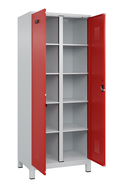C+P Wäsche-Spind Evolo PLUS, mit Füßen, 2 Abteile, 1950x800x500mm, 7035/3020, Verschluss Zylinderschloss, 049012-22B S10032