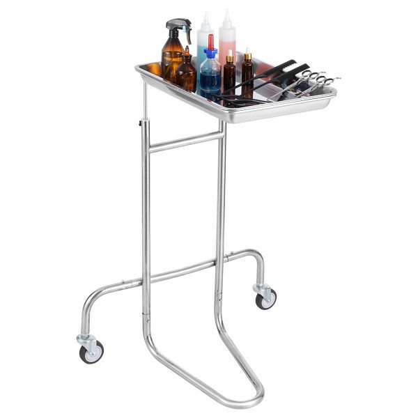 VEVOR Laborwagen Labor-Servierwagen Einzelablage Rollbar Laborklinik Edelstahl, SYSTCECKFSS2HAV26V0