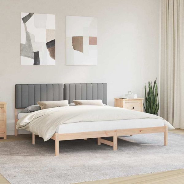 vidaXL Bettgestell mit gepolstertem Kopfteil Hellgrau 180 x 200 cm, 878029