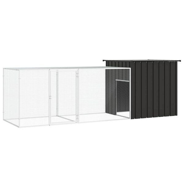 vidaXL Hühnerkäfig Anthrazit 300x91x100 cm Verzinkter Stahl, 3106452