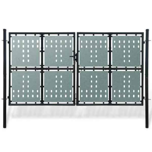 vidaXL Zauntor (Einzeltor) Schwarz 300x225 cm, 141694, 8718475929192