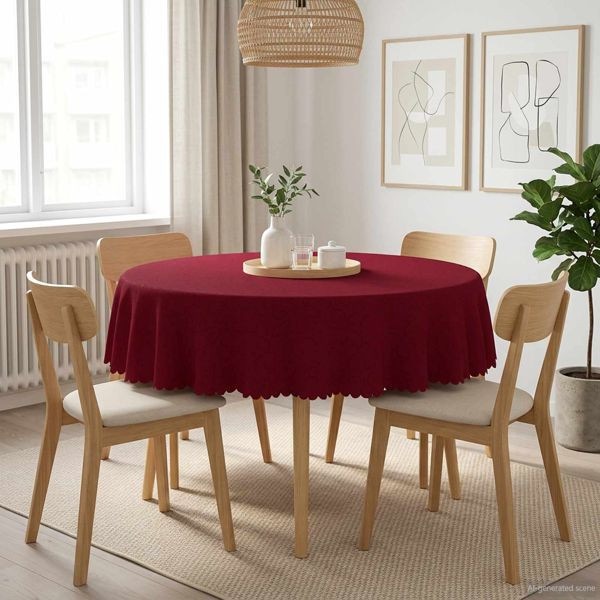 vidaXL Tischdecke 5 stk. Rund Weinrot Ø 180 cm, 42040505