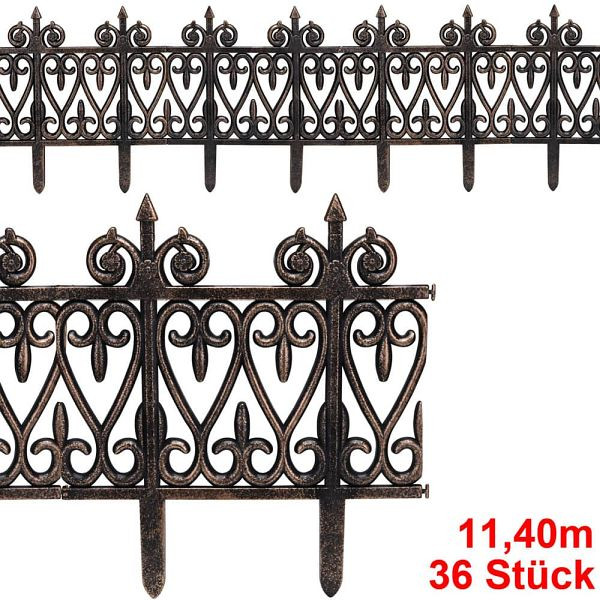 DEUBA Beeteinfassung 6er-Set Messingoptik 11,40m, 994485