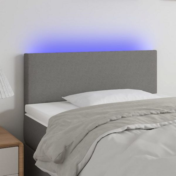 vidaXL LED Kopfteil Dunkelgrau 100x5x78/88 cm Stoff, 3121323