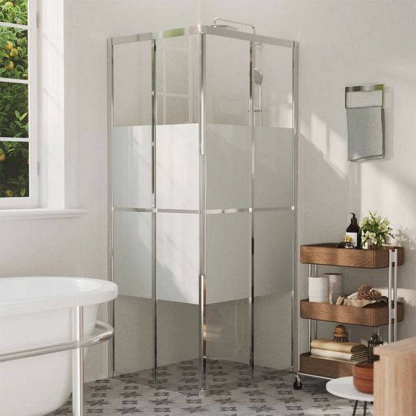 vidaXL Duschkabine ESG 80x70x180 cm, Material: ESG (einschichtiges Sicherheitsglas ) mit Milchglasdruck, Aluminium, 150765