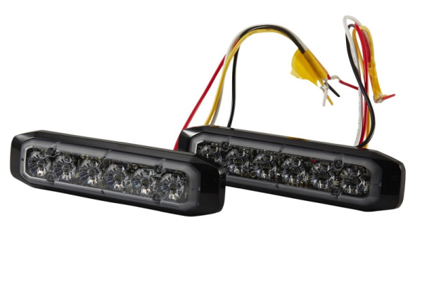 HELLA LED-Blitz-Kennleuchte, BST-Slim, 12/24V, blau, Anbau/Schraubanschluss, Stecker: offene Kabelenden, Set, VE: 2 Stück, 2XD 014 562-811