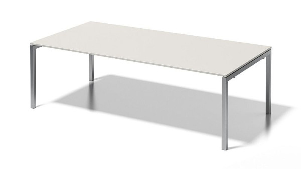 Bisley Cito Chefarbeitsplatz/Konferenztisch, 730 mm höhenfixes U-Gestell, H 19 x B 2400 x T 1200 mm, grauweiß/silber, DUF2412GW355