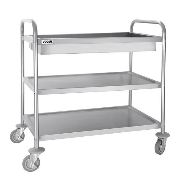 Vogue Edelstahl Servierwagen, Größe: 94 x 85,5 x 53,5 cm, Kapazität: 40 kg, CC365
