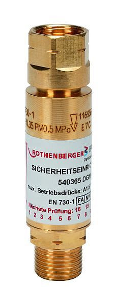 Rothenberger Rückschlagsicherung für Druckminderer, Brenngas, 540365