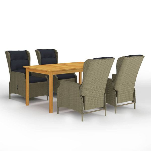 vidaXL 5-teilig Garten-Essgruppe Braun, 3067840