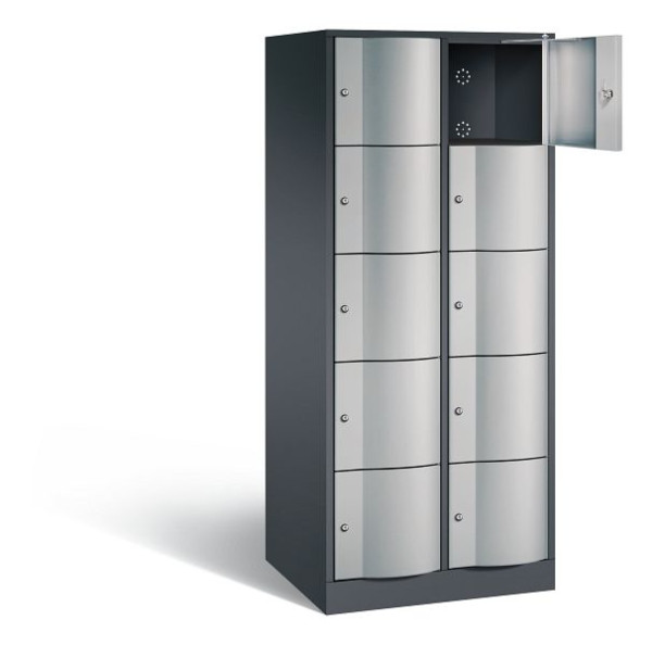C+P XL-Schließfachschrank Resisto, H1950xB772xT640mm, Farbe: Schwarzgrau / Weißaluminium, 8570-273 S10028