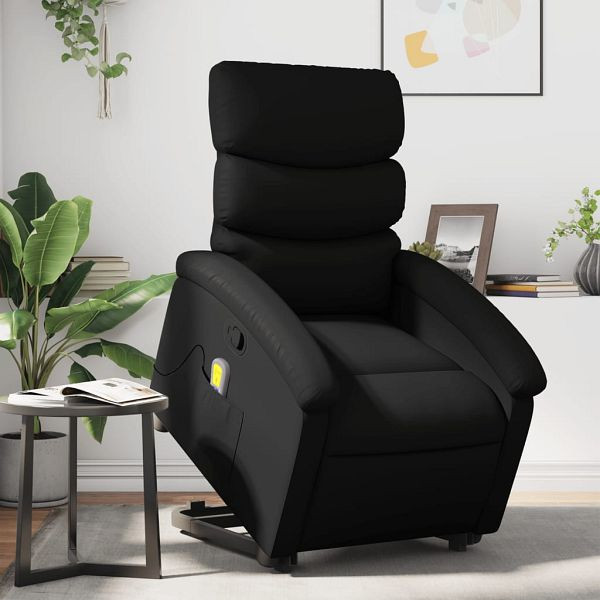 vidaXL Massagesessel mit Aufstehhilfe Schwarz Kunstleder, 3204047