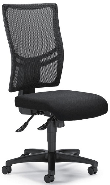Deskin Bürodrehstuhl COMFORT R NET BIG ohne Armlehnen, Fußkreuze Polyamid schwarz, Bezug Stoff Basic G, Farbe schwarz, 258342