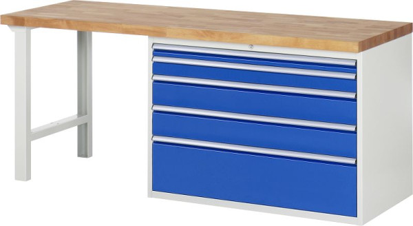 RAU Werkbank Serie 7000 - Modell 7711, B2000 x T700 x H890 mm, Systemunterbau B2000 x T650 x H850 mm, 03-7711A1-207B4M.11