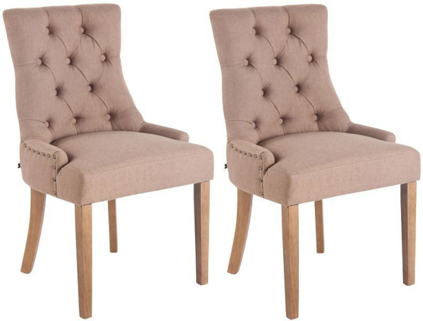 CLP 2er Set Esszimmerstuhl Aberdeen Stoff antik-hell, taupe, 313747