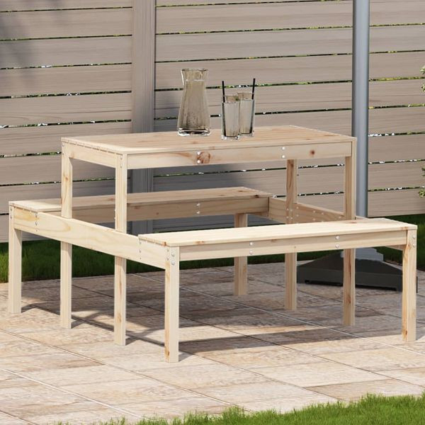 vidaXL Picknicktisch 110x134x75 cm Massivholz Kiefer, 832557