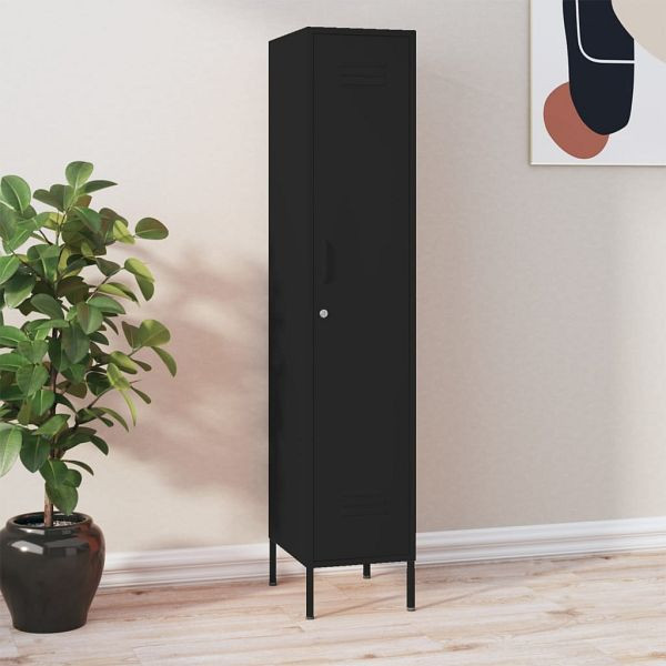 vidaXL Schließfachschrank Schwarz 35x46x180 cm Stahl, 336259
