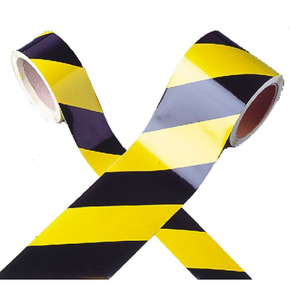 Stein HGS Warnmarkierungsband, 50 mm / rechtsweisend, Farbe: gelb/schwarz schraffiert, 21.0383