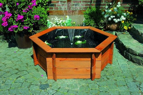 Promex Sechseck-Hochteich 125 cm, Kiefernholz, 342/30, 4012379342304