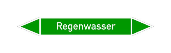 Schilder Klar Rohrleitungskennzeichen Regenwasser, 187x26 mm Folie selbstklebend, 101458/61
