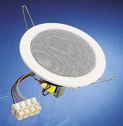 Visaton Deckenlautsprecher mit weiß lackierter Metallabdeckung (RAL 9016) DL 10 - 100 V, 50111