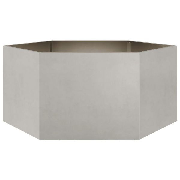 vidaXL Pflanzkübel Sechseckig 104x90x45 Edelstahl, 851133