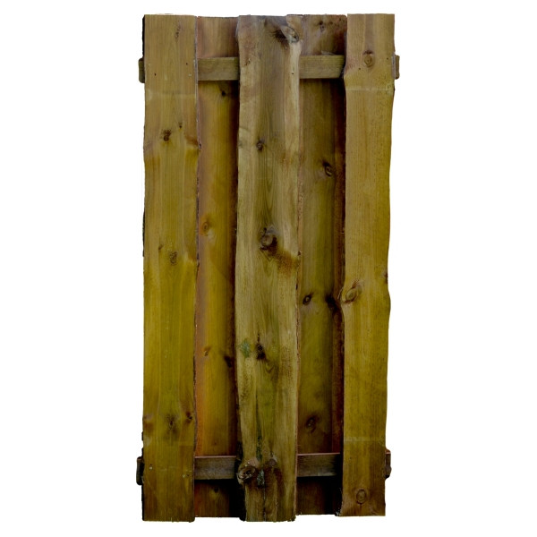 T&J SEELAND-Serie kdi-braun, 90 x 180 cm, Bretter sägerau, 16mm, Riegel 30/80 mm, mit Baumkante, 19302