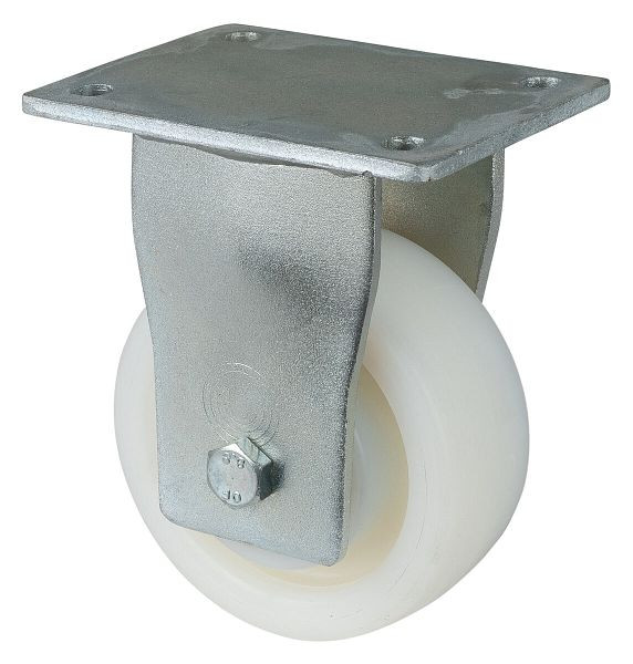 BS Rollen Schwerlastrolle, Bockrolle, Rad-Breite 50 mm, Rad-Ø 125 mm, Tragfähigkeit 550 kg, Lauffläche/Radkörper Kunststoff, Kugellager, RR110.B15.125