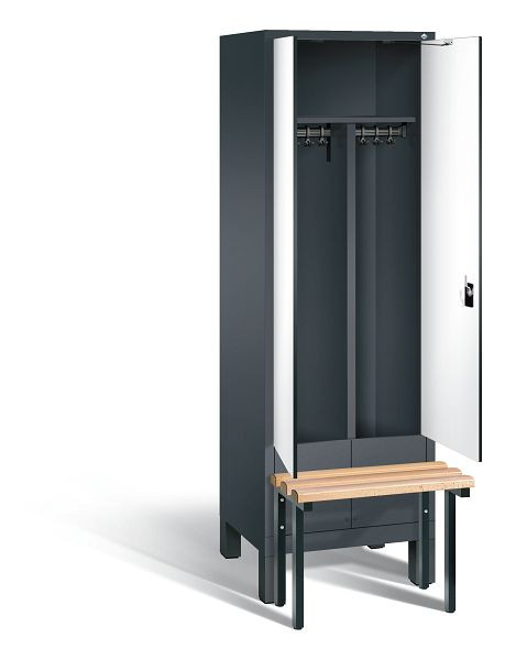 C+P Spind Evolo, 2 Abteile, H1850xB610xT815 mm, Anthrazit/HPL Weiß, 48032-20 S10312