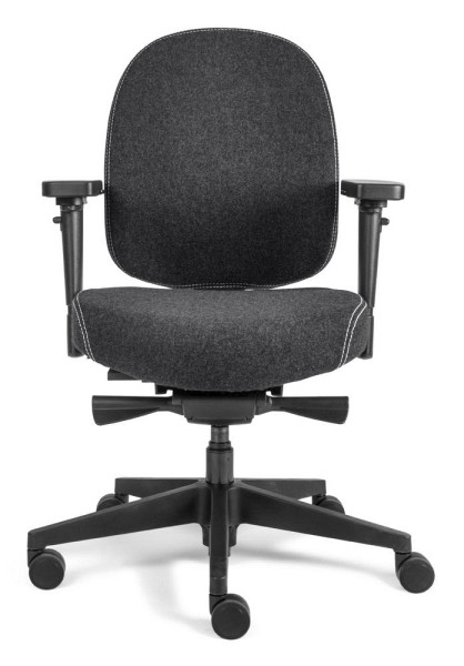 Deskin Bürodrehstuhl SenseFIT mit Armlehnen, Anthrazit, 680 x 650 x 1100 mm, 289363