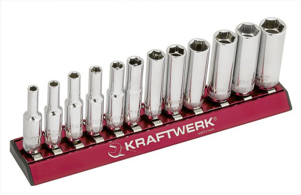 Kraftwerk MagAlu Stecknuss-Satz tief 1/4" 12-teilig, 101990
