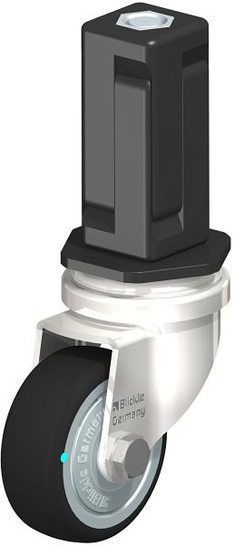 Blickle LRXA-PATH 50KD-FK-EXV04 Edelstahl-Apparate-Lenkrolle mit Expander, Thermoplastisches Polyurethan, Grau, 853345