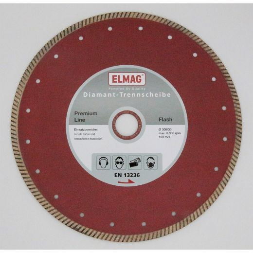 ELMAG Diamantscheibe 200 mm PREMIUM LINE - FEINSTEINZEUG, (für extrem harte Materialien), Bohrung 25,4 mm(für Nassschnitt), 61695
