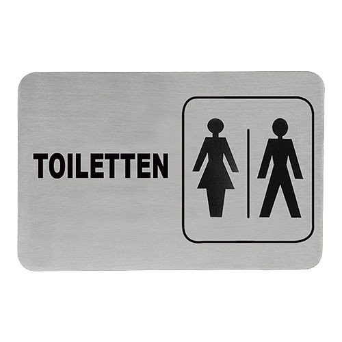 EMGA Symbolschilder, Höhe: 6,0 cm, Breite: 11,0 cm, Symbol [Damen, Herren] Text [Toilette], 705202