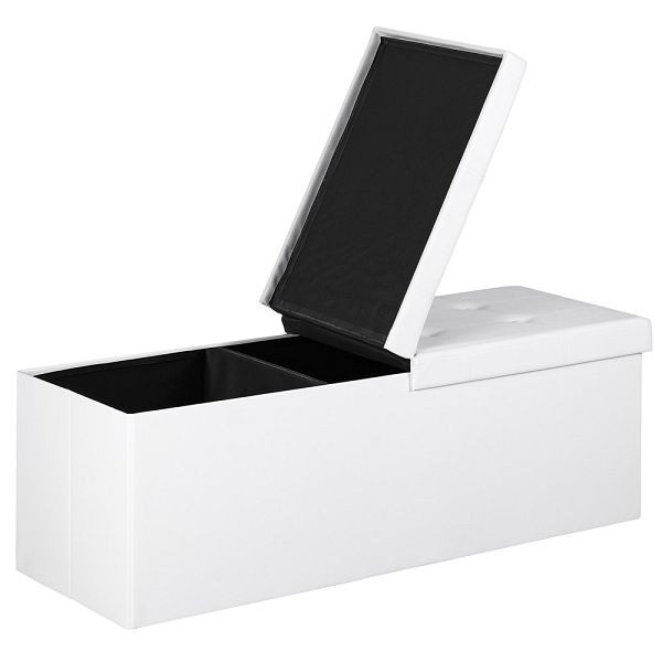 casaria Sitzbank Weiß 115x38x38cm mit Klappdeckel, 106960