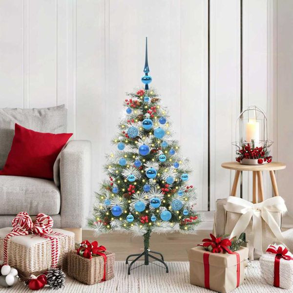 vidaXL Künstlicher Weihnachtsbaum Grün und Weiß 120 cm, 3395168