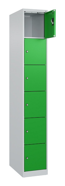 C+P Schließfachschrank Evolo PLUS, 6 Fächer, 1850x300x500mm, 7035/6037, 049000-106 S10011