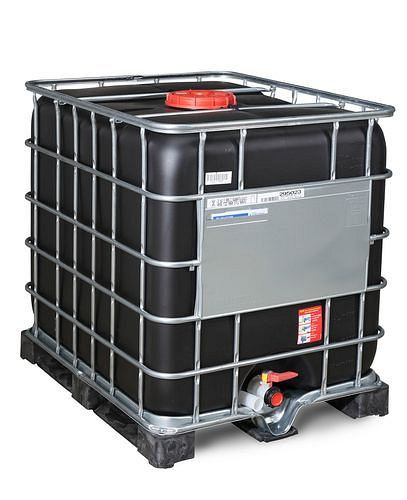 DENIOS IBC Gefahrgut-Container, UV, PE-Palette, 1000 l, Öffnung NW225, Auslauf NW50, 266171