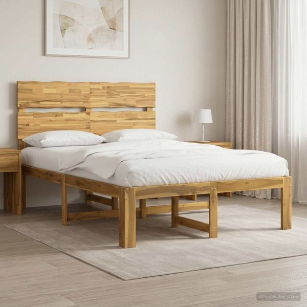 vidaXL Doppelbettgestell mit Kopfteil ROSTOCK Weiß 150 x 200 cm, 3405490