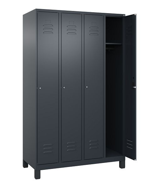 C+P Spind Classic PLUS, Füße, 4 Abteile, 1950x1200x500mm, 7016/7016, 080010-40 S10027
