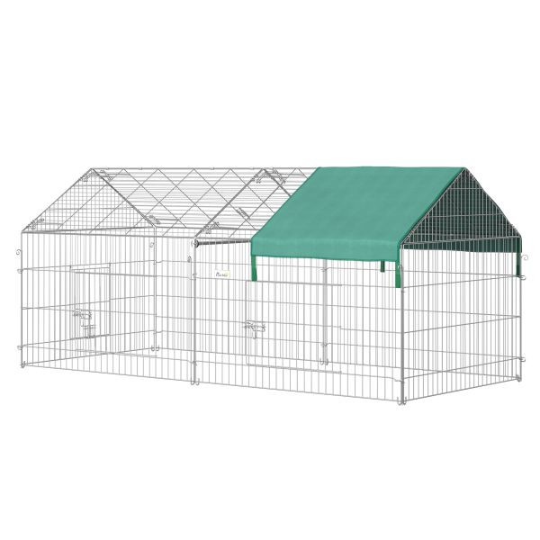 PawHut Freigehege, Kleintiergehege, Meerschweinchen Gehege, für Kleintiere, Grün, D51-077V01GN