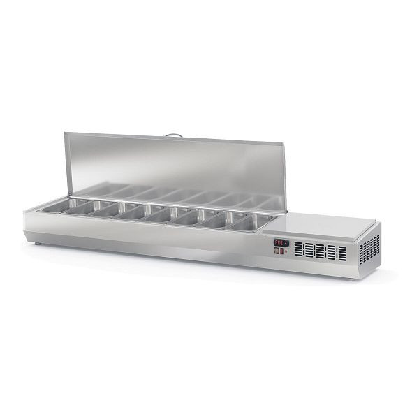 Vaiotec TOPLINE Kühlaufsatz mit Edelstahldeckel 8xGN1/3, 2020 x 396 mm, 11892