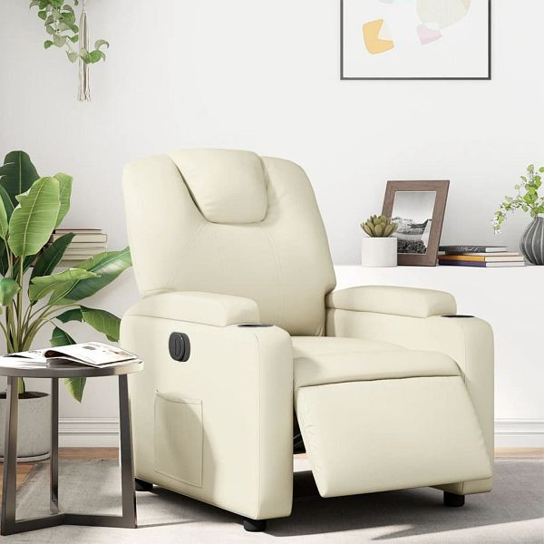 vidaXL Relaxsessel Elektrisch Creme Kunstleder, 3204417
